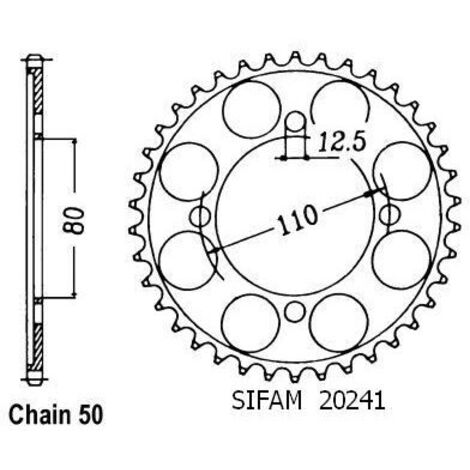 Couronne Cb 750 Custom 82 - 530 - 43 Dents - Similaire JTR284