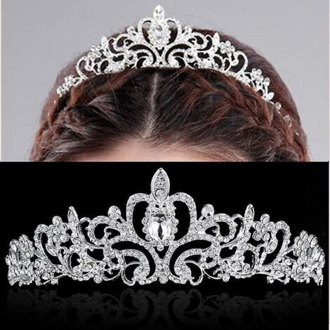 couronne De Cheveux De Diamant De Cristal (argent), Bandeau De Mariage De Fte De Marie De Boule De Marie, Couronne De Cheveux De Pan De Mariage De