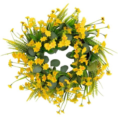 Couronne de fleurs pour décorations de printemps - Couronne de printemps faite à la main pour les décorations de vacances