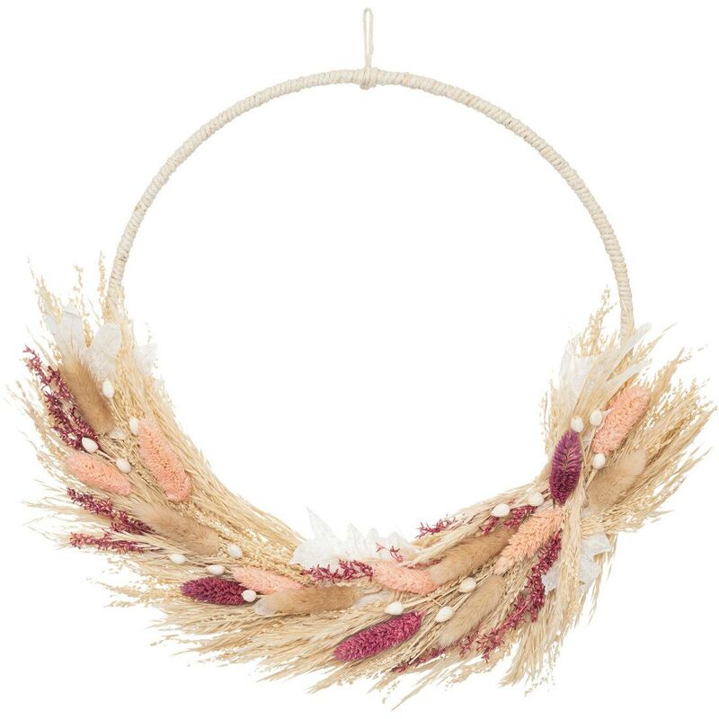 Couronne de fleurs séchées D34cm Atmosphera créateur d'intérieur