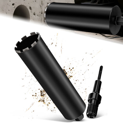 Couronne de Forage Diamantée avec Segment turbo, Ø 112 mm et Adaptateur SDS Plus, Foret avec Emmanchement 1 1/4" Et Longueur Totale de 460 mm