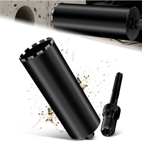 Couronne de Forage Diamantée avec Segment Turbo, Ø 150 mm et Adaptateur SDS MAX, Foret avec Emmanchement 1 1/4" Et Longueur Totale de 460 mm