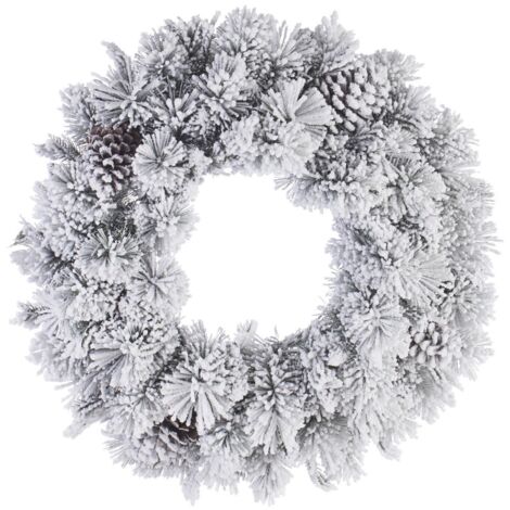 Couronne de Noël ARVES Enneigée 60 cm derrière la porte