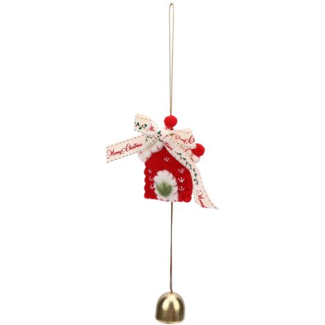 Couronne de noël avec pendentif cloche, ornement d'arbre suspendu, Mini décoration pour fenêtre de bricolage, cabine à lettres intérieure et extérieure