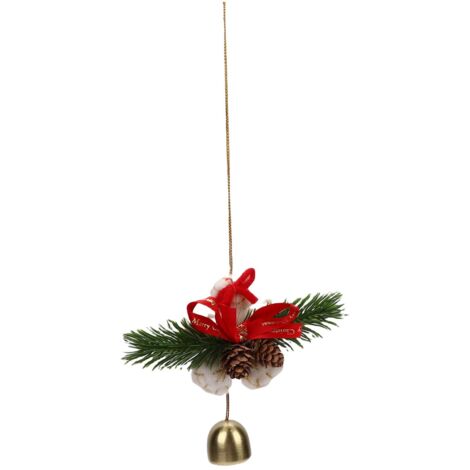 Couronne de noël avec pendentif cloche, ornement d'arbre suspendu, Mini décoration pour fenêtre de bricolage, flocon de neige intérieur et extérieur
