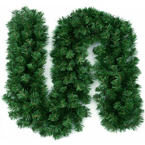Couronne de Noël, couronne de sapin artificiel, couronne de branches de sapin vert, couronne de Noël artificielle, couronne de sapin de Noël faite à la main pour décorations de Noël, 270 cm