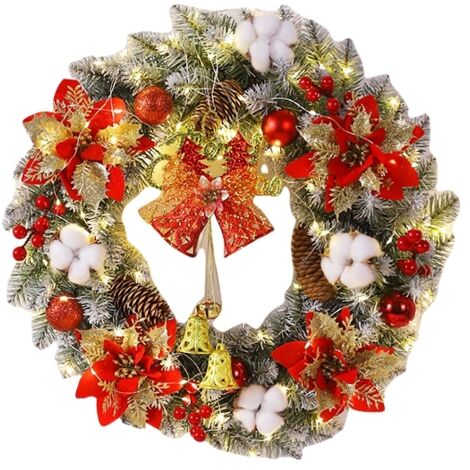 Couronne de Noël, guirlande de fruits rouges, décoration de centre commercial, décoration d'arbre de Noël, faite à la main