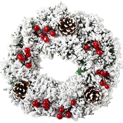 Couronne de Noël pour porte, ornement de Noël, cloche de Noël, couronne de Noël artificielle faite main, décoration suspendue d'extérieur E