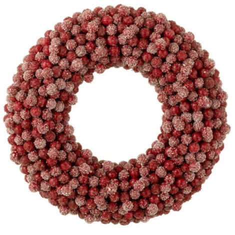 Couronne de Noël Ronde "Baies" 35cm Rouge