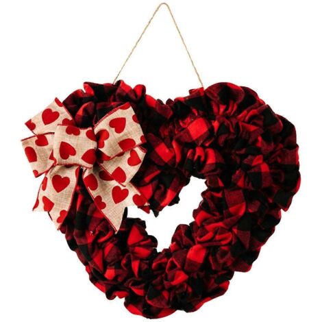 Couronne de porte en forme de cœur pour la Saint-Valentin, pour porte d'entrée de maison de ferme.