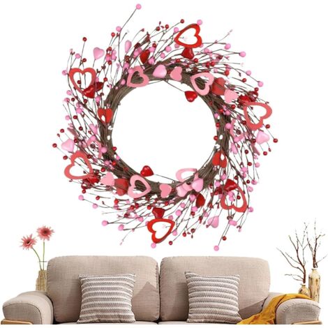 Couronne de Saint Valentin pour porte d'entrée Guirlande de vacances avec