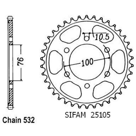Couronne de transmission Esjot pour Moto Suzuki 1100 Gsx F 1988 à