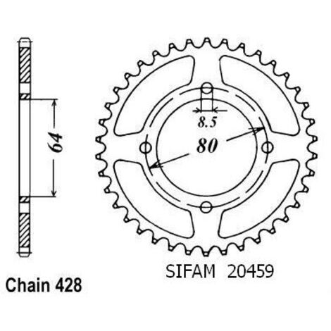Couronne de transmission Esjot pour Moto Yamaha 125 Rd Dx Rayon