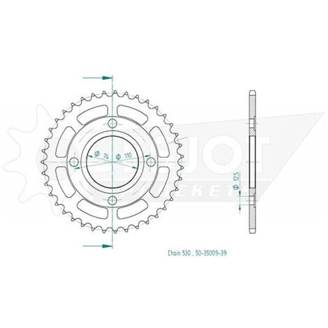 Couronne de transmission Esjot pour Moto Yamaha 400 Rd Dx 1978 39