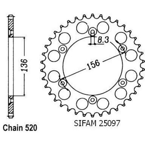 Couronne de transmission Sifam pour moto Husqvarna 125 WRE 1994