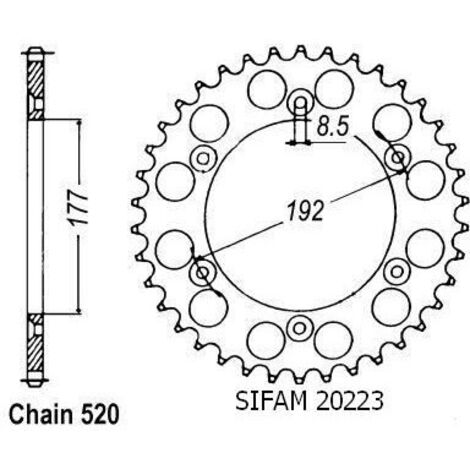 Couronne de transmission Sifam pour Moto Husqvarna 400 WR 1986 à
