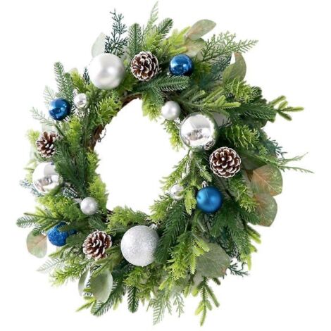 Couronne décorative saisonnière, guirlande artificielle de plantes, ornement de Noël pour festival.