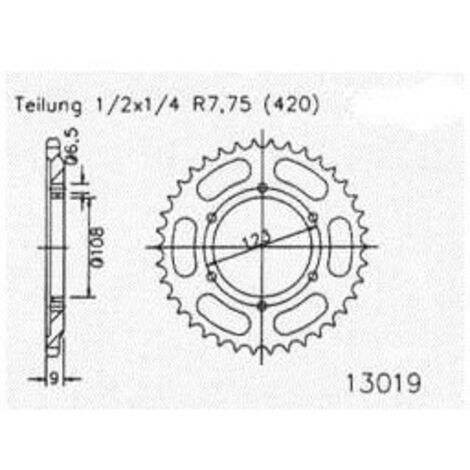 Couronne Derbi 50 Gpr 1998 Léger Déport - 420 - 52 Dents - Similaire JTR2067