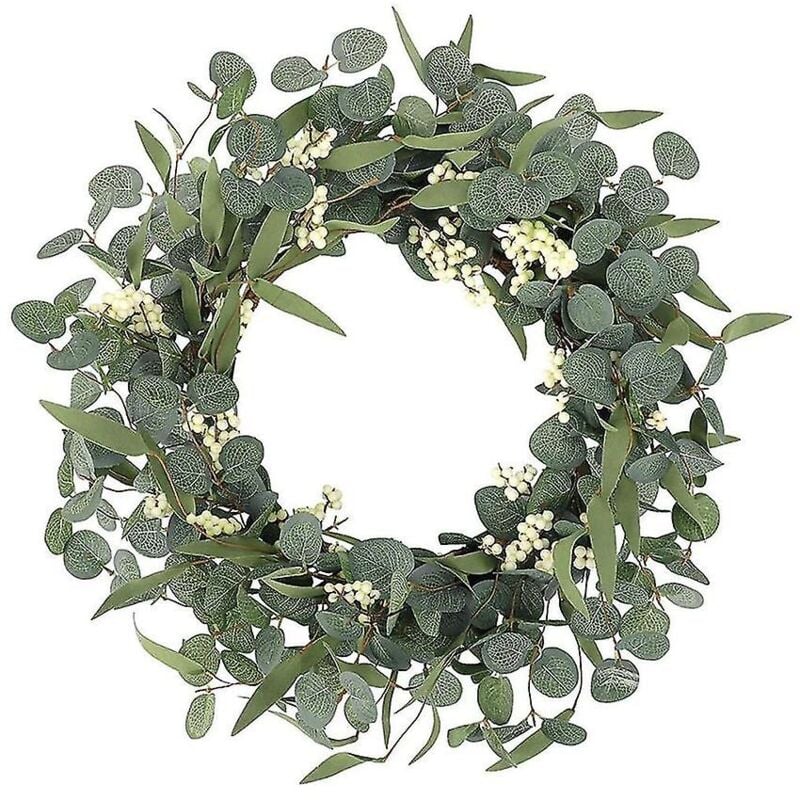 Feiyue - Couronne d'eucalyptus artificielle Couronne décorative rustique de ferme pour célébration