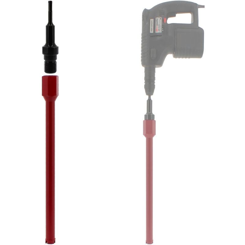 Couronne diamant ø 27 mm avec adaptateur pour perceuse et perforateur SDS-plus