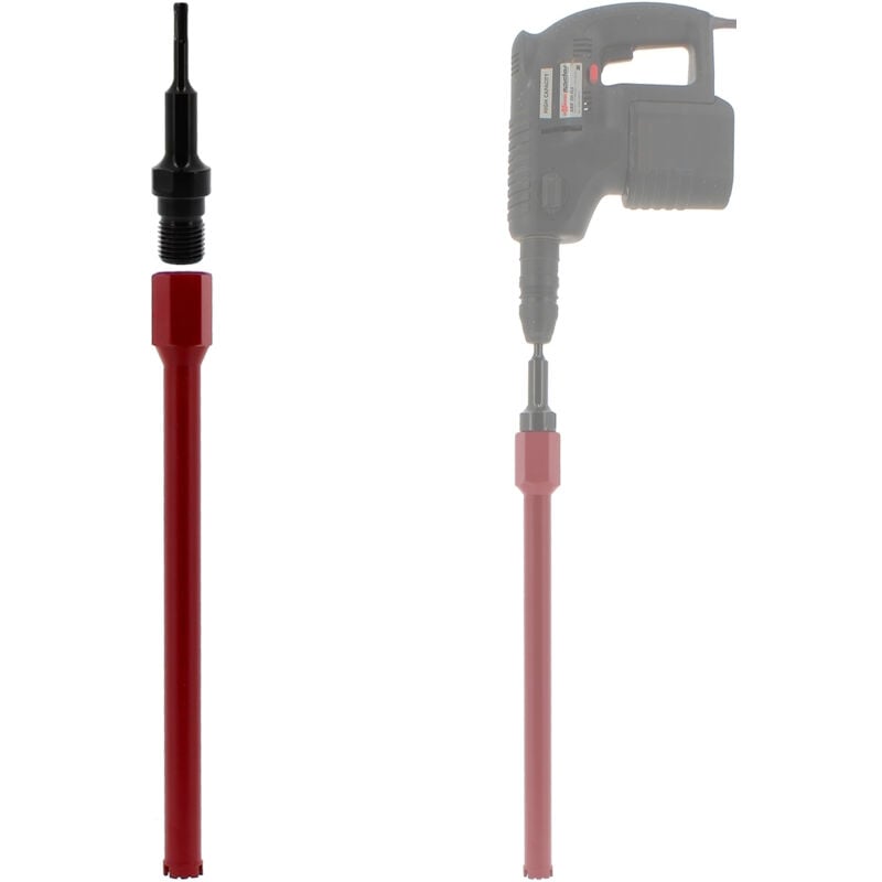 Couronne diamant Ø 30 mm avec adaptateur pour perceuse et perforateur SDS-plus