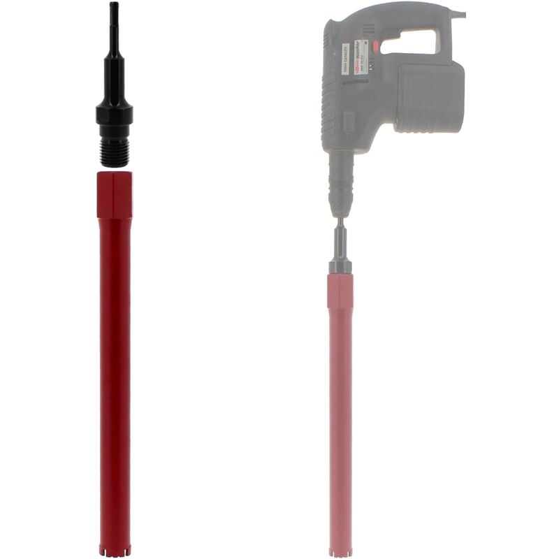 Couronne diamant ø 38 mm avec adaptateur pour perceuse et perforateur SDS-plus