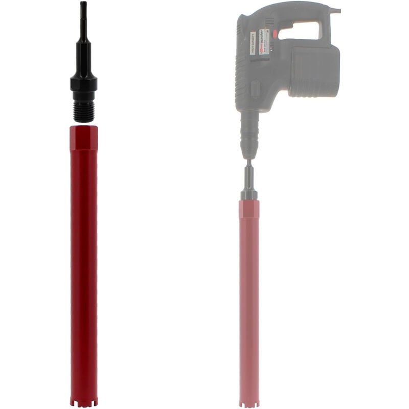 Couronne diamant ø 46 mm avec adaptateur pour perceuse et perforateur SDS-plus
