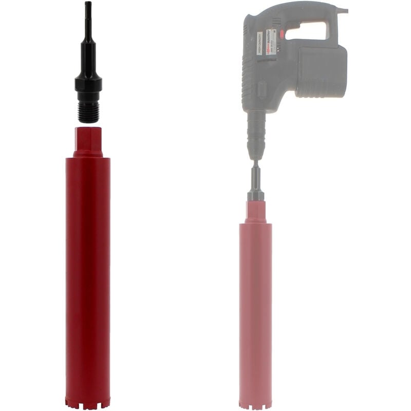 Gt Market - Couronne diamant ø 76 mm avec adaptateur pour perceuse et perforateur SDS-plus