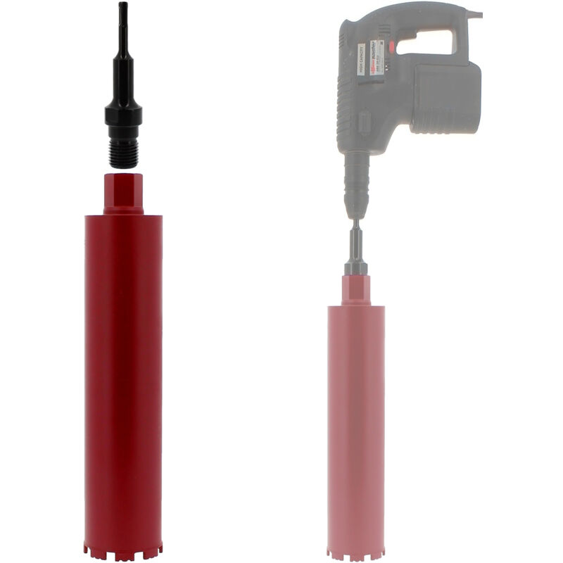 Gt Market - Couronne diamant ø 96 mm avec adaptateur pour perceuse et perforateur SDS-plus