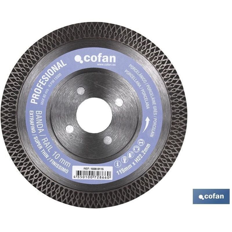 Cofan - Disque diamant en porcelaine extra-fin H-10mm, 230mm