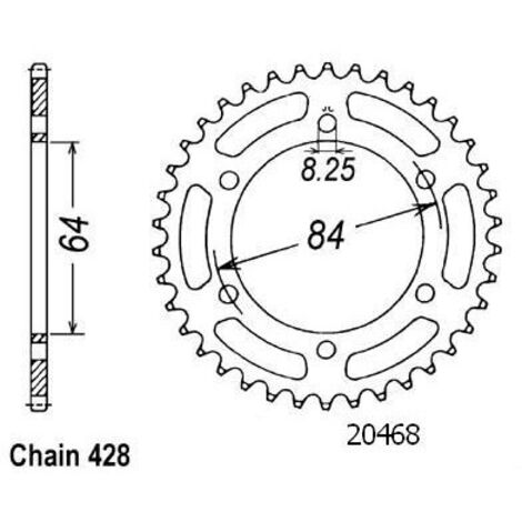 Couronne Dr 125 Se 1996-1998 - 428 - 53 Dents - Similaire JTR809