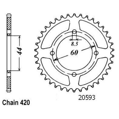 COURONNE DTR 50 VITESSE X-LI DIVERS 20593CZ52