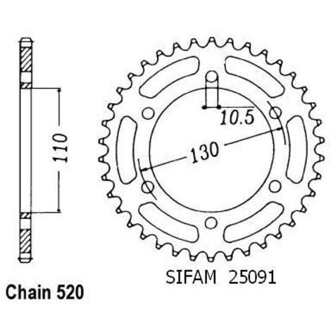 Couronne El 250 1996-1999 - 520 - 40 Dents - Similaire JTR486