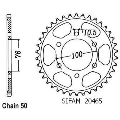 Couronne Gs 650 G 1981-1982 - 530 - 42 Dents - Similaire JTR816