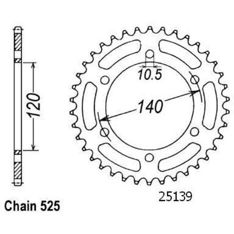Couronne Gsx-r 600 1997-2001 - 525 - 46 Dents - Similaire JTR498