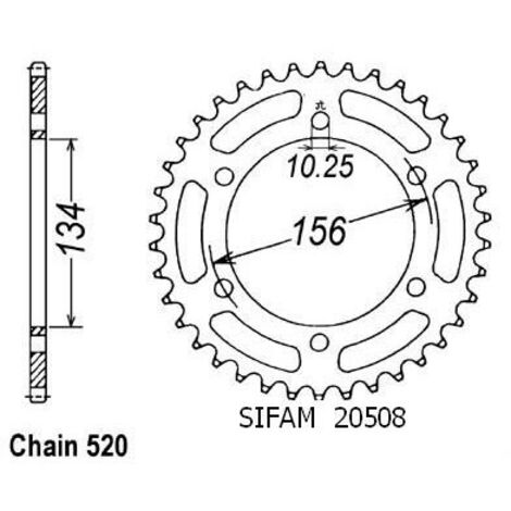 Couronne Kr1 250 1989 - 520 - 40 Dents - Similaire JTR472