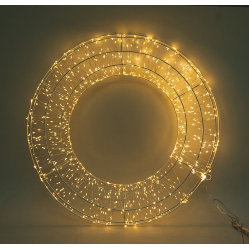 Couronne lumineuse 60 cm, 840 led blanc chaud