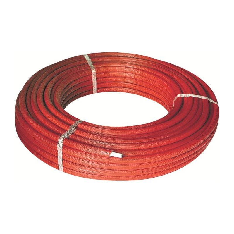 Henco - Tube multicouche pré-isolé RIXc rouge - diamètre20 mm - L.50 m