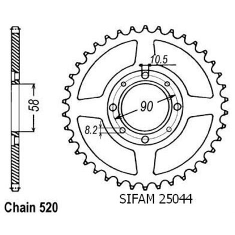 Couronne Nsr 125 1987-1989 - 520 - 33 Dents - Similaire JTR279
