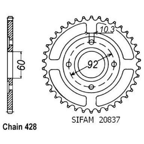 Couronne Rd 125 Dx Baton 1978-1981 - 428 - 39 Dents - Similaire JTR837