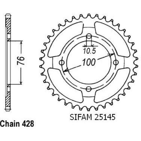 Couronne Rg 125 Wolff/Fun 1992 - 428 - 47 Dents - Similaire JTR1806