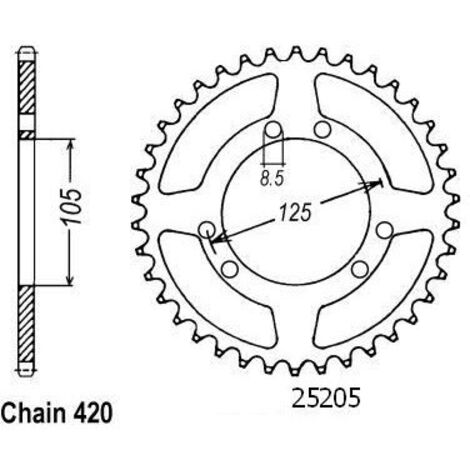 Couronne Rieju 50 Mrx 2000 - 6 Trous - 420 - 48 Dents - Similaire JTR1131