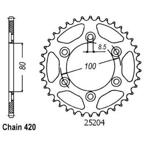 Couronne Rieju 50 Rr Sm/Spike - 420 - 48 Dents - Similaire JTR1076