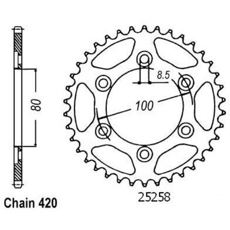 Couronne Rieju 50 Spike 2006 - 420 - 52 Dents - Similaire JTR1076