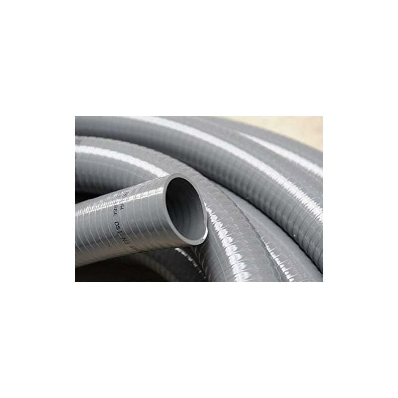Espiroflex - Couronne Rouleau 15M Tuyau pvc Gris Pression Souple à coller ø 40mm diamètre / Bassins et Piscines