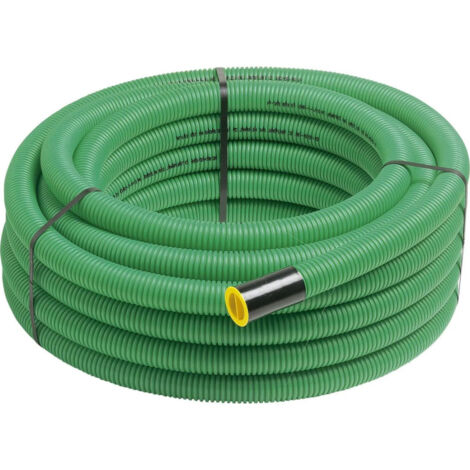 Couronne TPC verte 50 mètres – Diamètre 40 mm – Polyéthylène double paroi – Texture annelée pour protection câbles – Courant