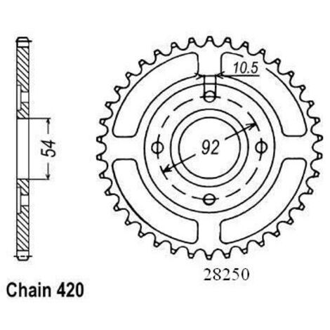 Couronne Tzr50 / 50power 2004 - 420 - 47 Dents - Similaire JTR1078