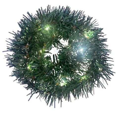 Couronne verte pré-illuminée de 19,6 pieds, 50 lumières, sapin artificiel, décorations de Noël intérieures et extérieures, mariage de fêtes (vert)