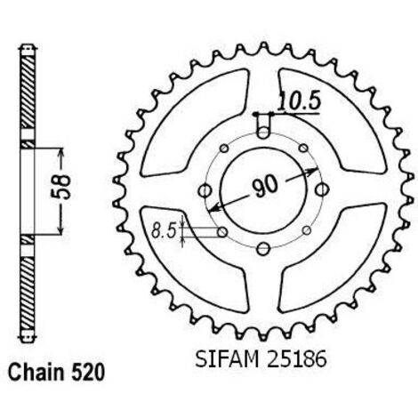 Couronne Vt 125 Shadow - 520 - 41 Dents - Similaire JTR273