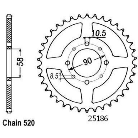 Couronne Xl 125 Varadero 2000-2001 - 520 - 44 Dents - Similaire JTR273